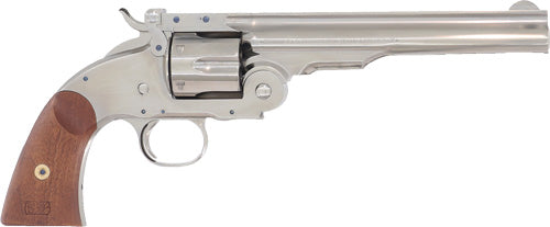 Cimarron No.3 Schofield .45 Colt 7" Fixed Sight Nickel Revolver with Walnut Grips