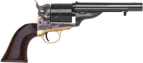 Cimarron 1872 Open Top Navy .45 Colt Revolver, 5.5" Barrel, Case Colored/Blued Finish, Walnut Grip