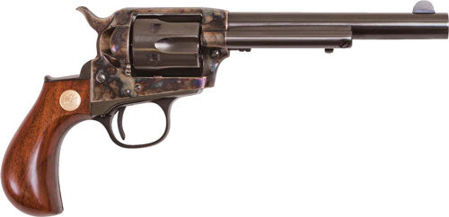 Cimarron Lightning .38 Special 5.5" Revolver, Case Hardened/Blued Finish, Walnut Birdshead Grip