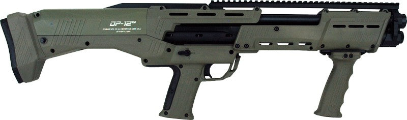 DP-12 12 Gauge Double Barrel Pump Shotgun, 16-Round Capacity, Olive Drab Finish