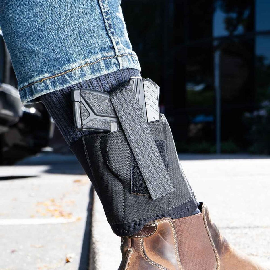 Galco CAB2M Cop Ankle Band Medium Black Neoprene Ankle Holster Sig P365/Glock 42/Ruger LCP II RH