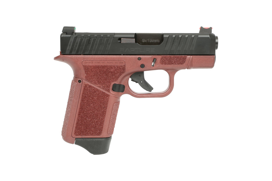GForce Arms GF932512CB Rapture 9mm Sub-Compact Pistol, Red Frame, Black Slide, 12+1
