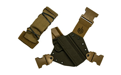 GunfightersINC KN-1911GR-040221 Kenai Chest Holster 5" 1911 Government Rail Gray Shell Coyote Harness Right Hand