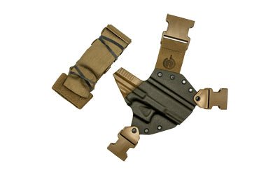 GunfightersINC KN-G17O-040221 Kenai Chest Holster Glock 17/22 Gray Kydex Coyote Harness Right Hand