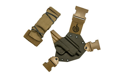 GunfightersINC Kenai Kydex Chest Holster, Springfield Hellcat, Gray Shell, Coyote Brown Nylon Harness, RH KN-HELLCAT-040221