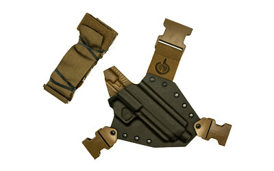GunfightersINC Kenai Kydex Chest Holster, Sig P320 X-TEN, Gray Shell, Coyote Brown Nylon Harness, RH KN-P320X-TEN-040221