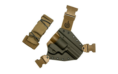 GunfightersINC Kenai Chest Holster, Fits S&W N-Frame Revolver, Gray Kydex Shell, Coyote Brown Nylon Harness, Right Hand