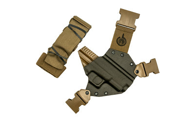 GunfightersINC Kenai Chest Holster, Springfield XDM, Gray Kydex Shell with Coyote Brown Nylon Harness, RH