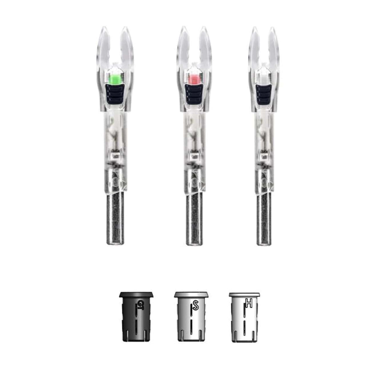 Nockturnal Shift Universal Size Strobing Red and Green Lighted Arrow Nock 2-Pack
