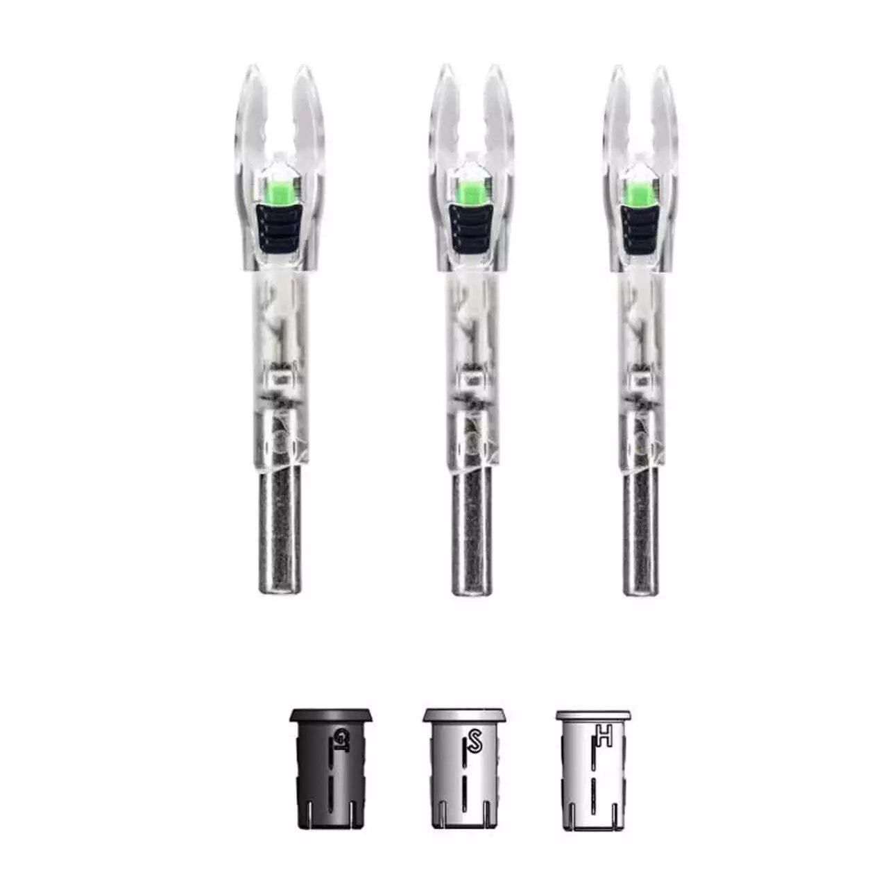 Nockturnal Shift Green Lighted Nocks for X H S GT Arrows - 3/pk