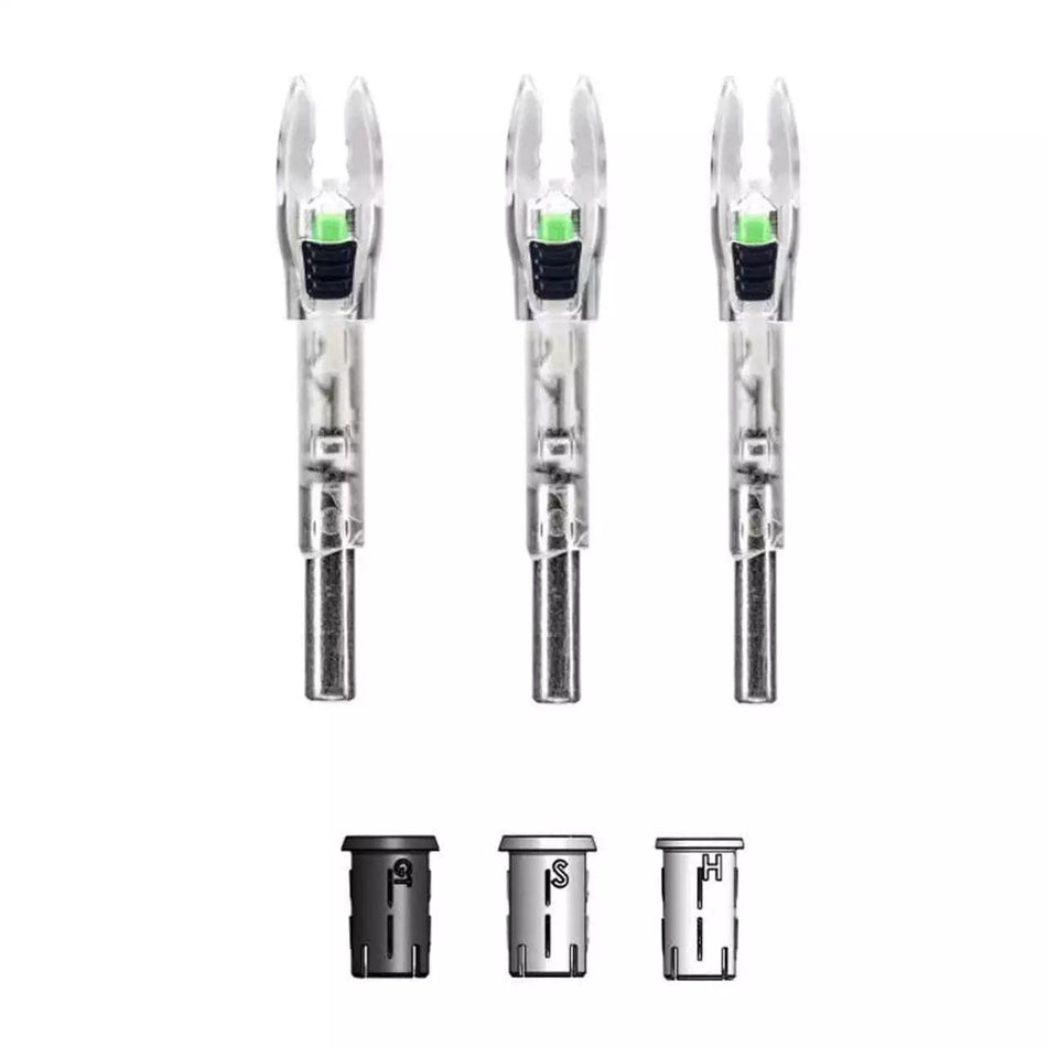 Nockturnal Shift Green Lighted Nocks for X H S GT Arrows - 3/pk