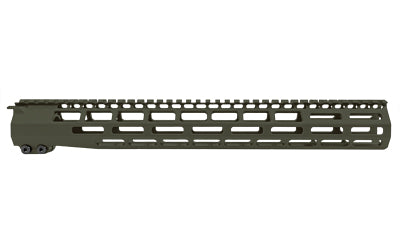 Grey Ghost Precision 15" M-LOK AR-15 Handguard, Olive Drab Green Anodized Finish GGP55615HGOD