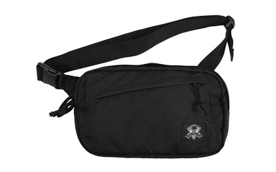 Grey Ghost Gear Black Nylon Crossbody Bag, Matte Finish, Loop-Lined CC Compartment, Adjustable 1.5 In Strap, Air Mesh Back GTG5942-2