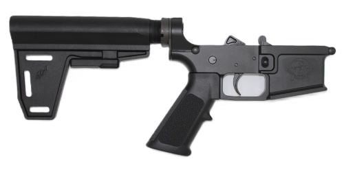 GLFA Complete AR-15 Pistol Lower Receiver, Braced, Black Finish