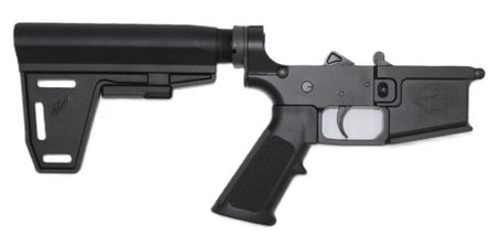 GLFA Complete AR-15 Pistol Lower Receiver, Braced, Black Finish