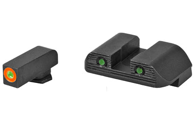 AmeriGlo GLOCK Bold Night Sight Set, Orange Outline Green Tritium, .165" Front for GLOCK GEN3/GEN4 Large Frame