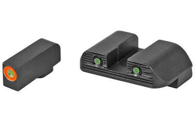 AmeriGlo Glock Bold Night Sight Set, Orange Outline Green Tritium, .200" Front for Glock Gen 5 G17/G19/G26/G34
