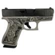 Glock 43x Custom "Gray Steel Elephant Engraved" Subcompact 9mm Luger Handgun, 10rd Mags (2), 3.41" Barrel