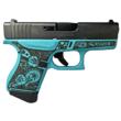 Glock 43 Gen 4 Custom Robin's Egg Blue & Paisley 9mm Luger Subcompact Pistol, 3.41" Barrel, 6-Round Mags (2)