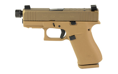 Glock 43X 9mm Pistol, Debo FDE Two-Tone Cerakote, Threaded Barrel, 10-Round, Shark Coast Tactical