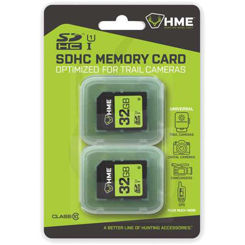 HME 32GB SDHC Memory Card 2-Pack Reliable Data Storage