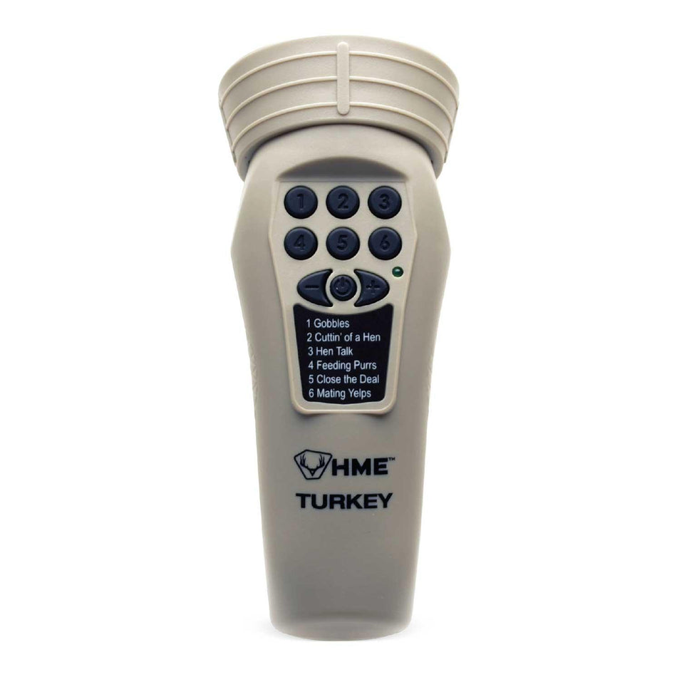 HME Products Six Shooter Turkey Call - 6 Pre-Loaded Calls with Volume Control