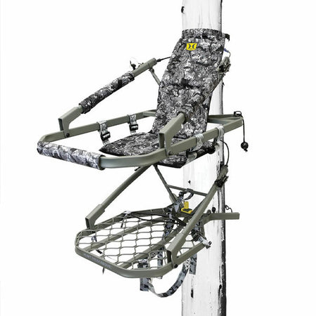 Hawk Warbird Climbing Treestand Grey Camo with Fold-Flat Technology