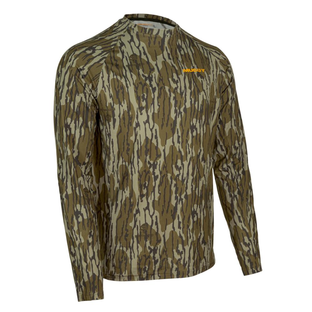 Muddy Timber Recon Xtreme Base Layer Crew Top Long Sleeve Mossy Oak Bottomland XL