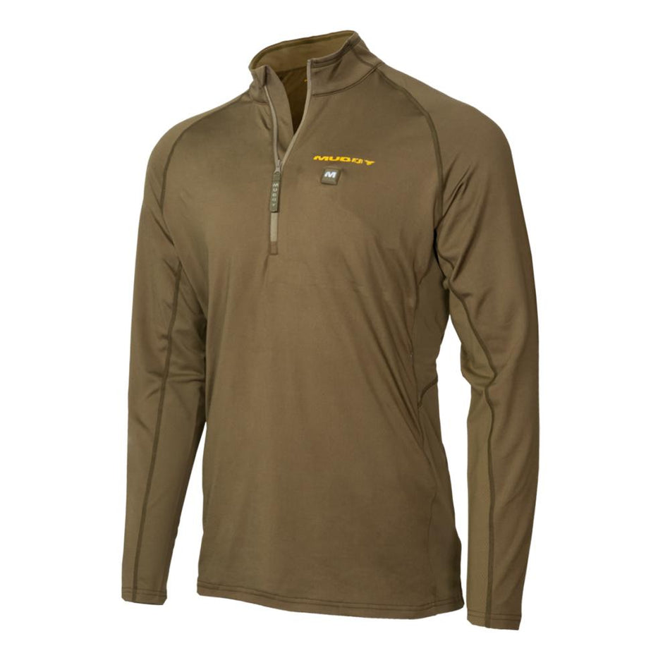 Muddy Nucleus Heated Quarter-Zip Long Sleeve Hunting Shirt Brown Clay S