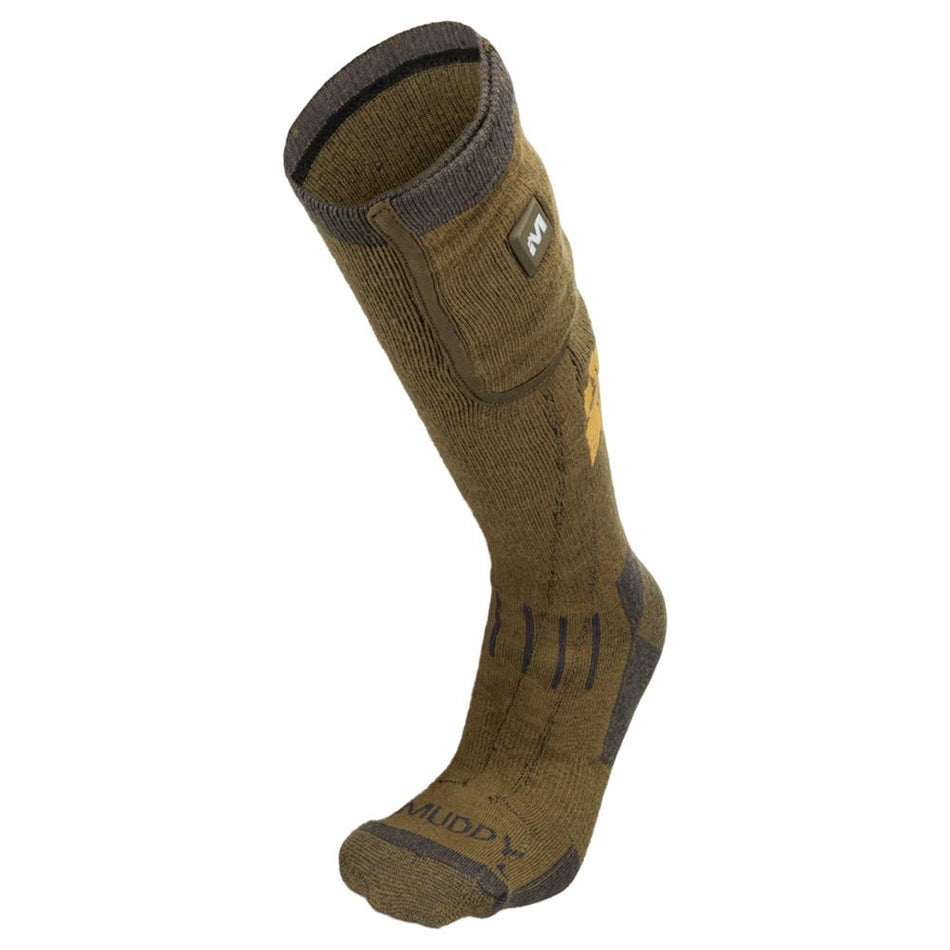 Muddy Nucleus Heated Socks in Brown Clay - M/L