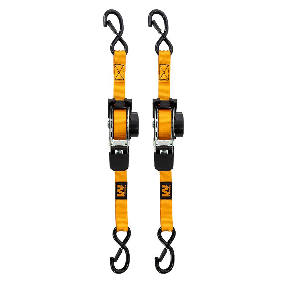 Muddy 1 inch x 10 ft Retractable Ratchet Straps Orange 2/ct