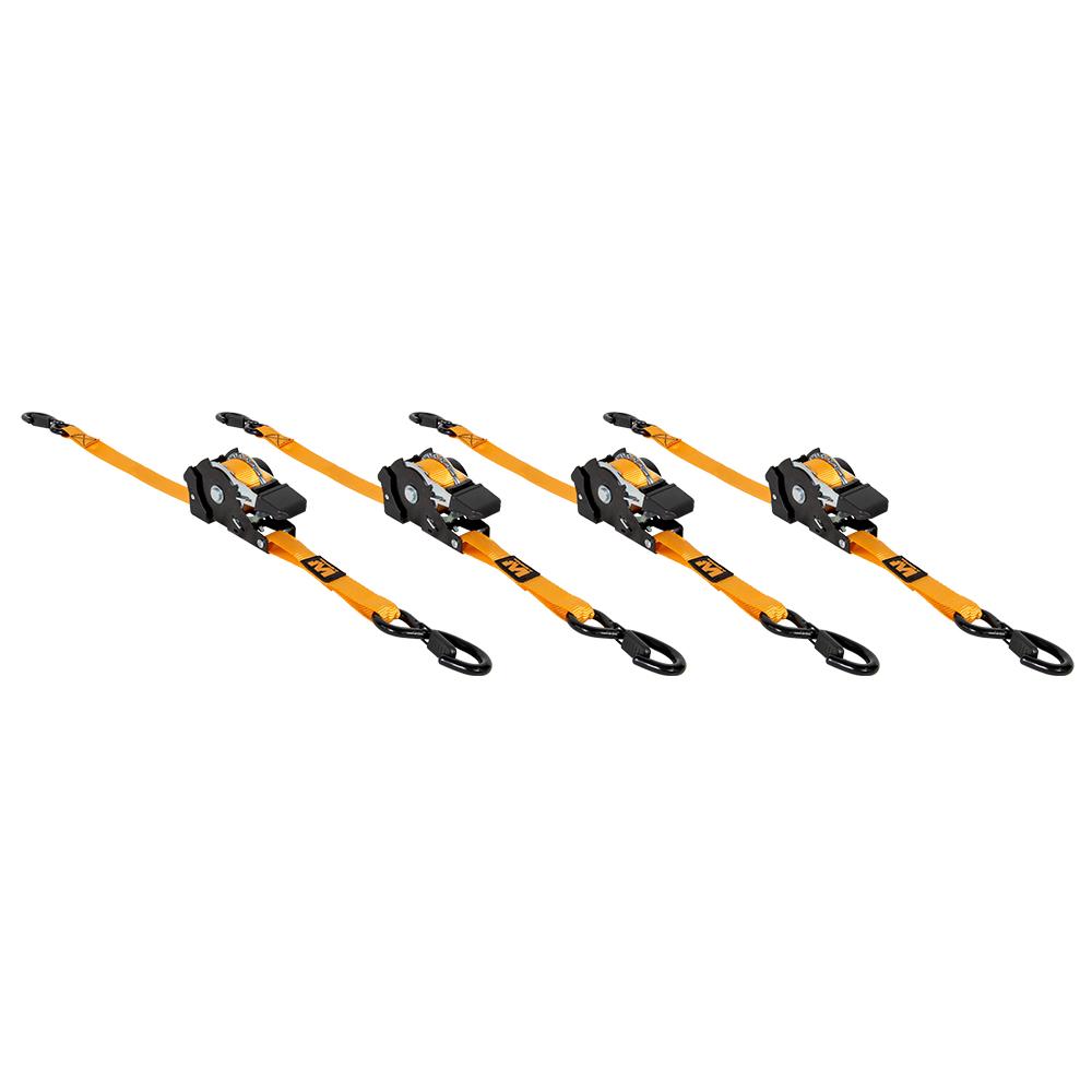 Muddy 1" x 10' Retractable Ratchet Strap Set Orange 4/ct