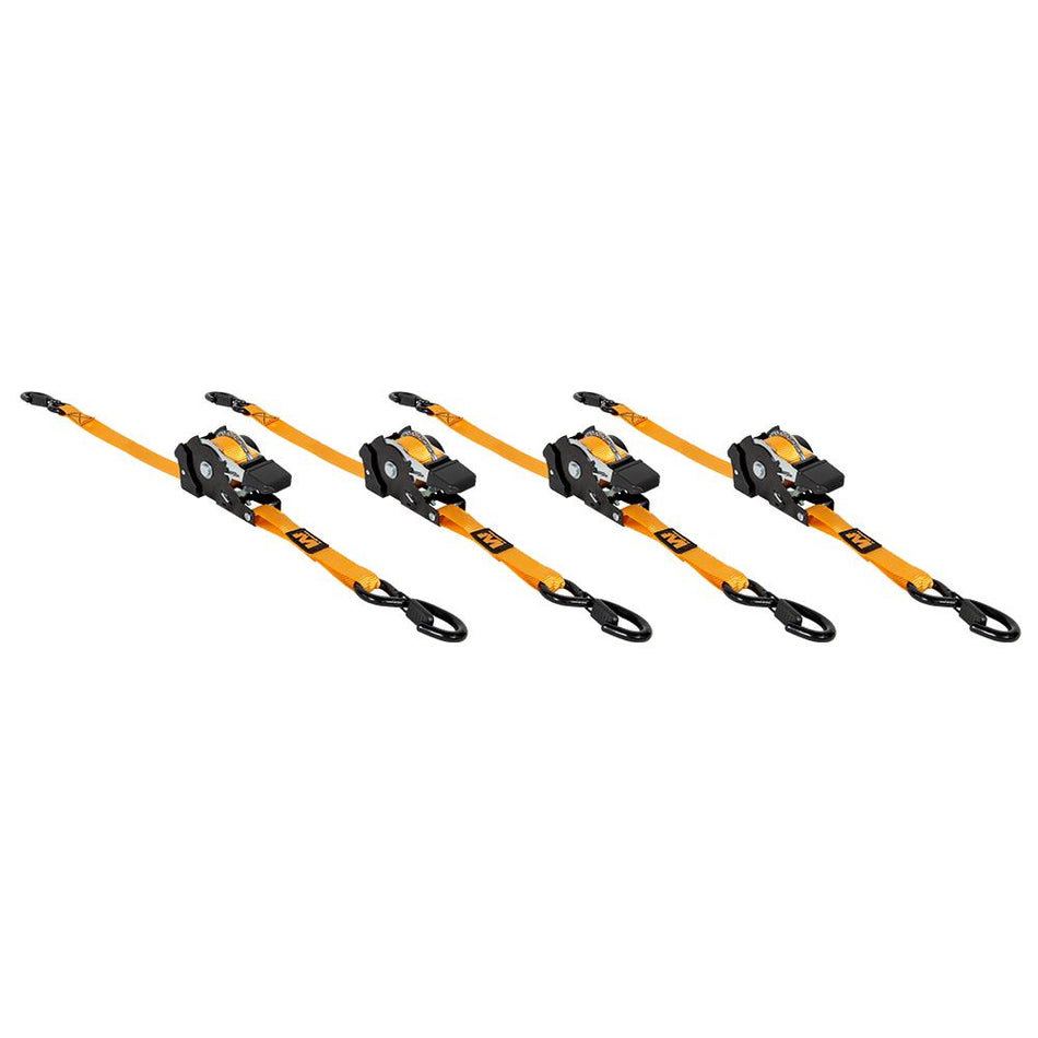 Muddy 1" x 10' Retractable Ratchet Strap Set Orange 4/ct