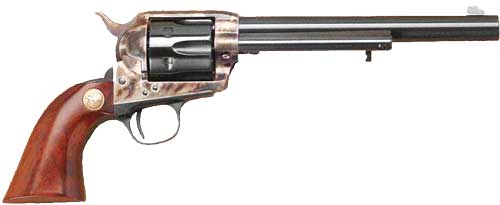 Cimarron P-Model .38 Special/.357 Magnum Single-Action Revolver, 7.5" Barrel, Case Hardened/Blued Finish, Walnut Grips