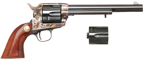 Cimarron P-Model Dual Cylinder .45 Colt/.45 ACP Single-Action Revolver, 7.5" Barrel, Case Hardened/Blued Finish, Walnut Grips