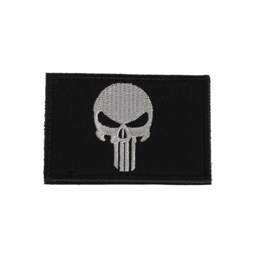 SME Black Punisher Hook & Loop Morale Patch with Adhesive Backing