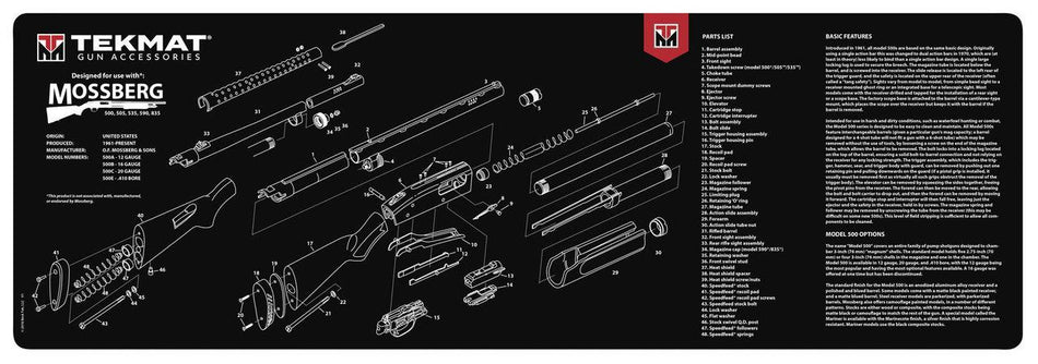 TekMat 36-Inch Mossberg Shotgun Printed Cleaning Mat