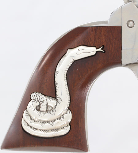 Cimarron Man With No Name .45 Colt Frontier Revolver, 4.75" Barrel, Silver Snake Grip