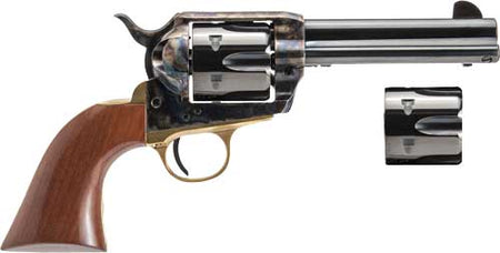 Cimarron Pistolero .45 LC/.45 ACP 4.75" Barrel with Dual Cylinder, Case Colored Frame, Walnut Grips