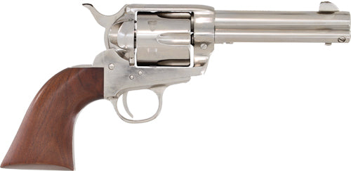 Cimarron Pistolero 9mm Luger Fixed Sight 4.75" Nickel/Walnut Revolver