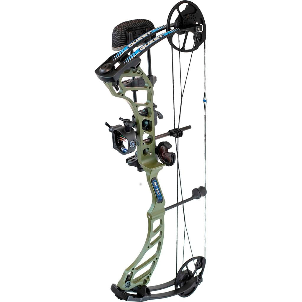 Quest Centec Youth Compound Bow Package Right Hand 70 lb 25-31" Army Green and Black