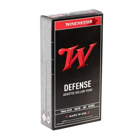 Winchester 10mm Auto Handgun Ammo USA Defense Jacketed Hollow Point JHP 147 grain 