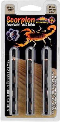 Harvester Scorpion Muzzleloader 50 Cal 240gr .451 Polymer Tip Sabot 12PK