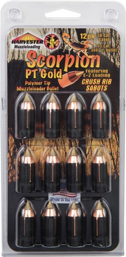 Harvester Scorpion Muzzleloader 50 Cal 300gr .451 Polymer Tip Sabot 12PK
