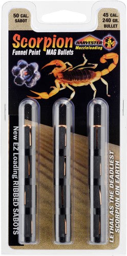 Harvester Scorpion Muzzleloader Sabot 50 Cal 240gr .451 Funnel Point 12PK