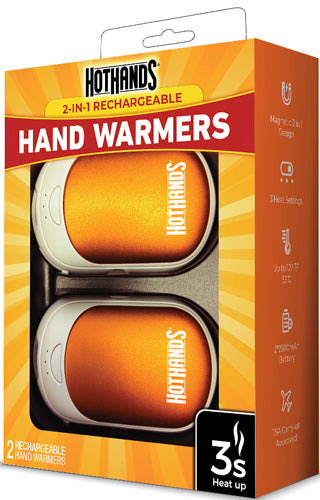 HotHands Rechargeable 2-in-1 Hand Warmer Set 2 Warmers 10Hr