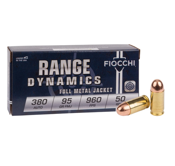 Fiocchi .380 ACP/Auto 380AP Range Dynamics Full Metal Jacket FMJ 95 Grain