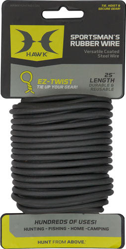 Hawk Sportsmans Rubber Wire 25 Foot Durable Steel Core Outdoor Utility