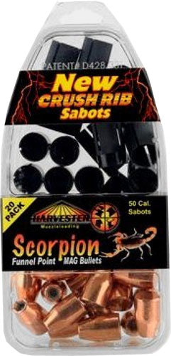 Harvester Scorpion Muzzleloader 50 Cal 260gr .451 Funnel Point Sabot 20PK