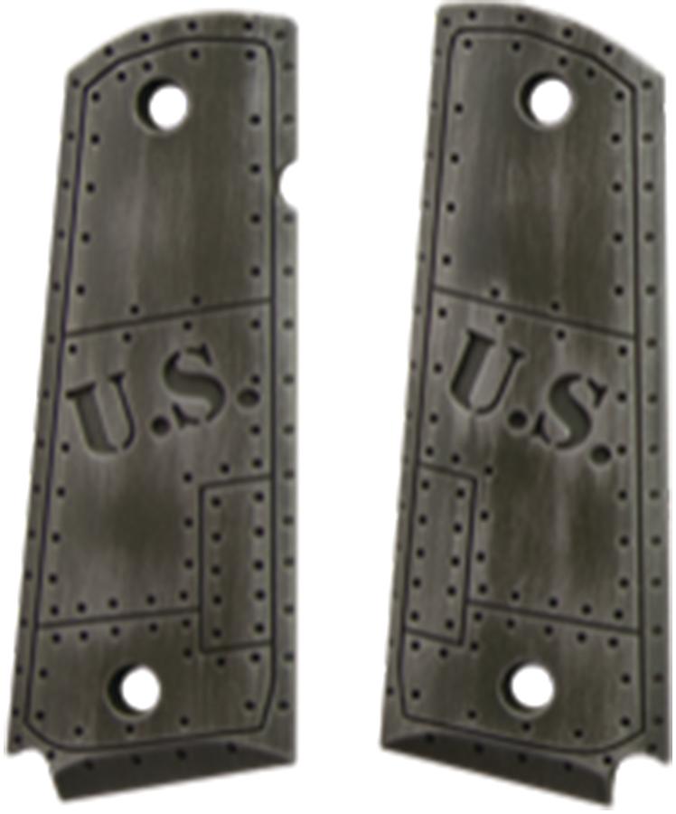Hogue 1911 Government Model Extreme Series Aluminum Grip US Green Distressed